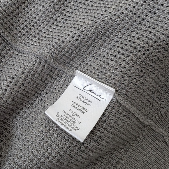 Line The Label Knit Linen Cardigan Fitted Long Sleeve Duster Drape Front Open - Picture 7 of 12